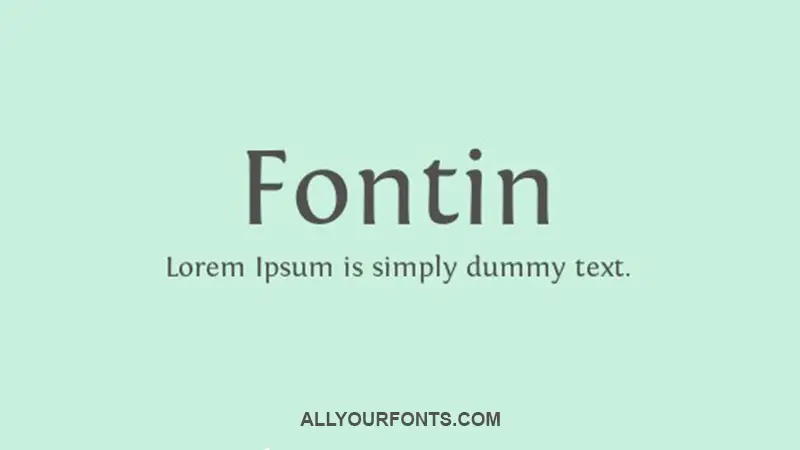 Fontin Font Family Free Download