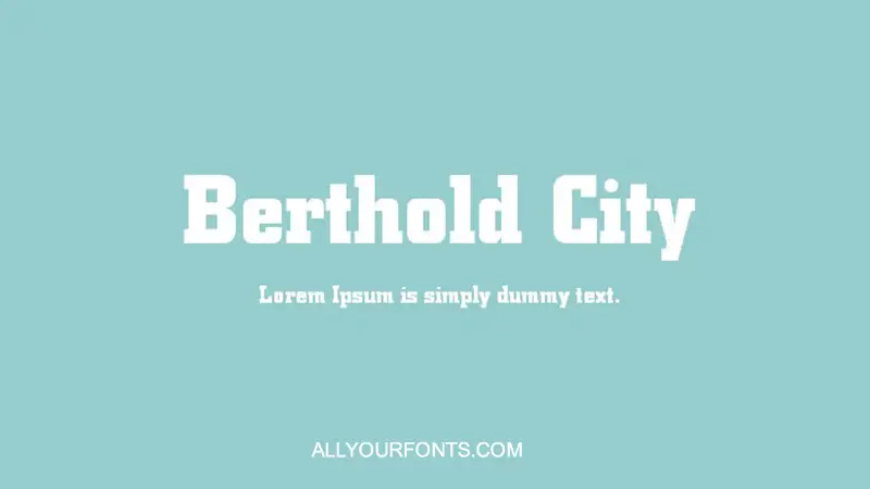 Berthold City Font Free Download