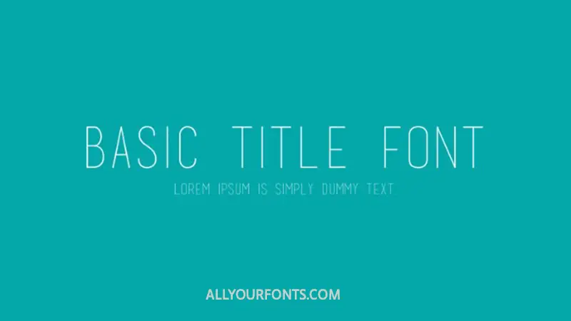 Basic Title Font Family Free Download